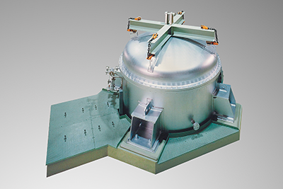 This is a photograph of low-level radioactive waste treatment system. This system safely treats the low-level radioactive waste generated by nuclear power facilities.