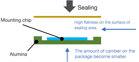 Advantage of sealing by high flatness and camber reduction (example)
