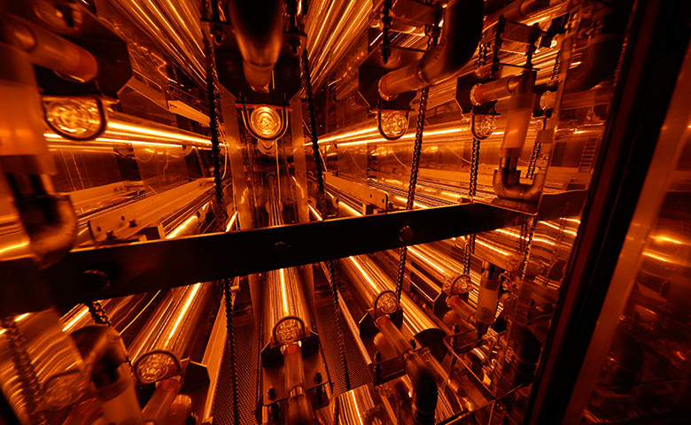 Inside the drying chamber