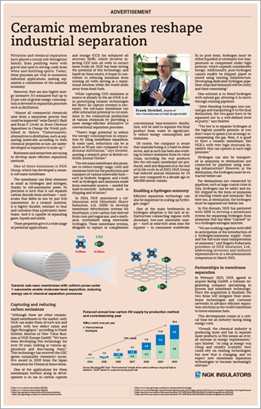 May 22, 2025 NGK INSULATORS: Ceramic membranes reshape industrial separation(The Financial Times)