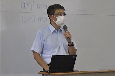 Visiting a class at a nearby high school