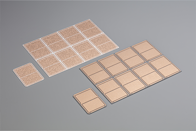 Photo of AMB substrates. These are used in power modules, and are responsible for dissipating the heat generated to the cooler.