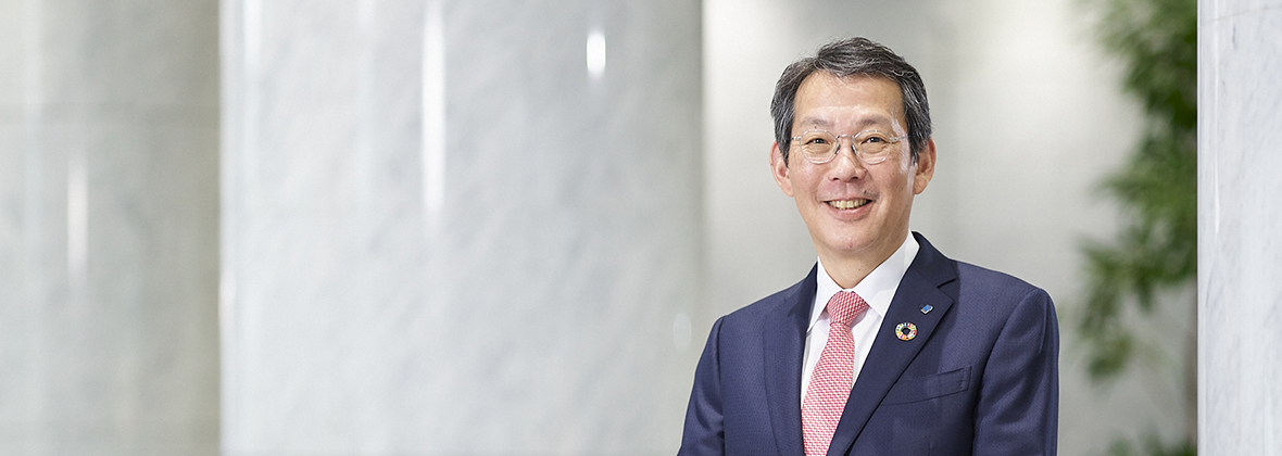 A photograph of Shigeru Kobayashi, President of NGK Insulators, Ltd.